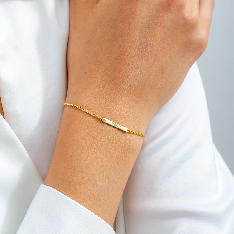 Custom Name Bracelet Style A – Personalized Minimalist - Argesteel