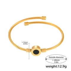 18K gold bracelet featuring twill craftsmanship and round gem