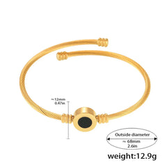 18K gold bracelet featuring twill craftsmanship and round gem