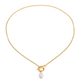 Timeless Touch – 18K Gold & Pearl Necklace