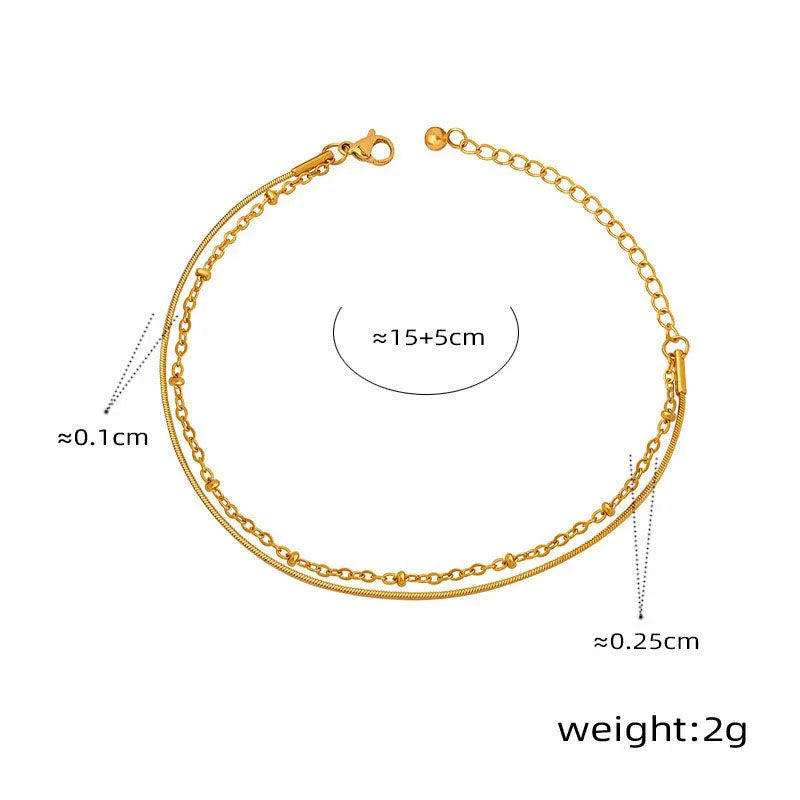 Timeless Layers – 18K Gold Double-Layer Elegant Bracelet