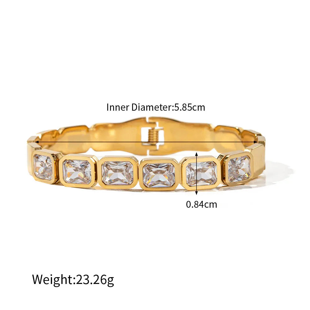 Celestial Glow Zircon Bracelet - 18K Gold Exquisite Light Luxury Design - Argesteel