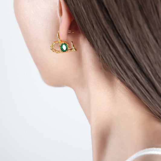 Hollow Heart Gemstone Earrings for Women - Argesteel