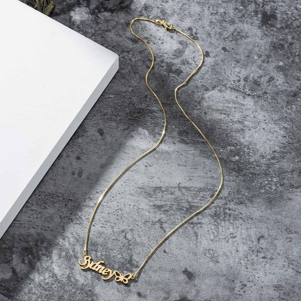 Butterfly Custom Name Necklace – Noble Dazzling 925 Sterling Silver - Argesteel