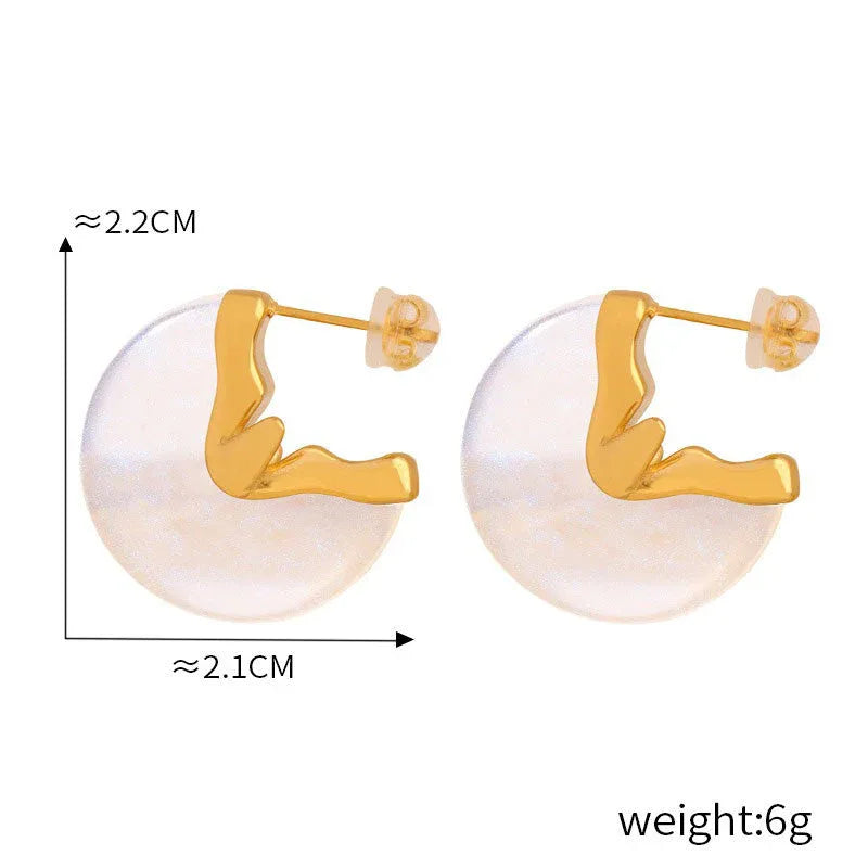 Fleur Éventail – 18K Gold Fan-Shaped Gemstone Earrings