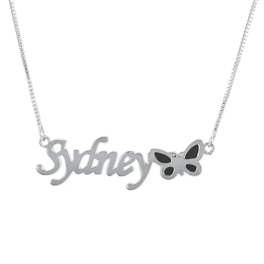 Butterfly Custom Name Necklace – Noble Dazzling 925 Sterling Silver - Argesteel