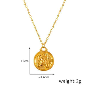 Celestia 18K Gold Zodiac Pendant Necklace - Elegant Constellation Jewelry
