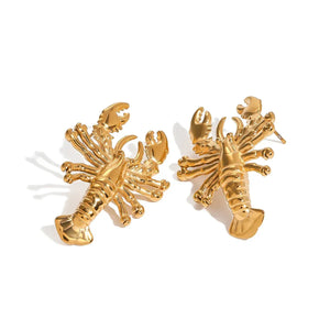 Lobster Luxe – 18K Gold Sculpted Lobster Earrings