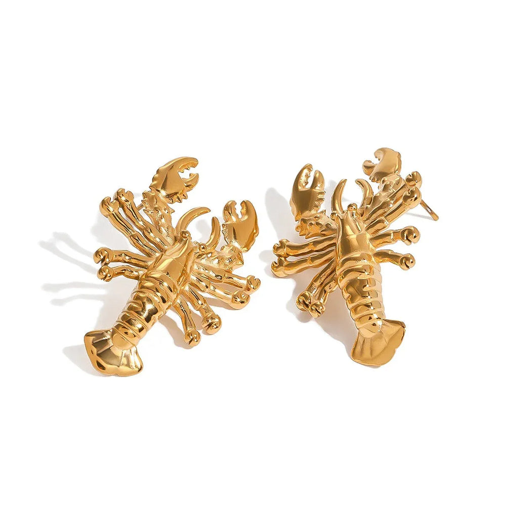 Lobster Luxe – 18K Gold Sculpted Lobster Earrings