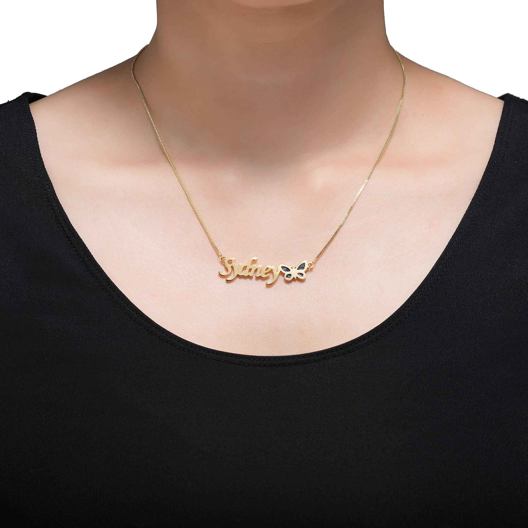 Butterfly Custom Name Necklace – Noble Dazzling 925 Sterling Silver