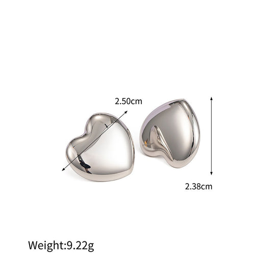 Liquid Heart Hammer Pattern Earrings for Women - Argesteel