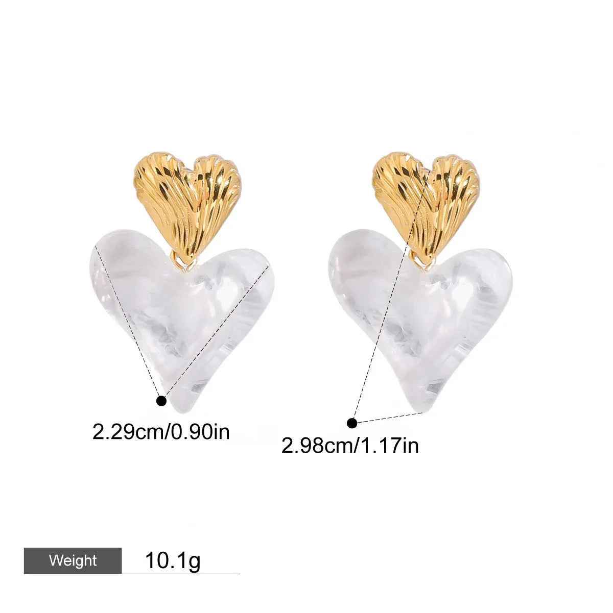 Heart-Shaped Light Luxury Noble Earrings 18K Gold