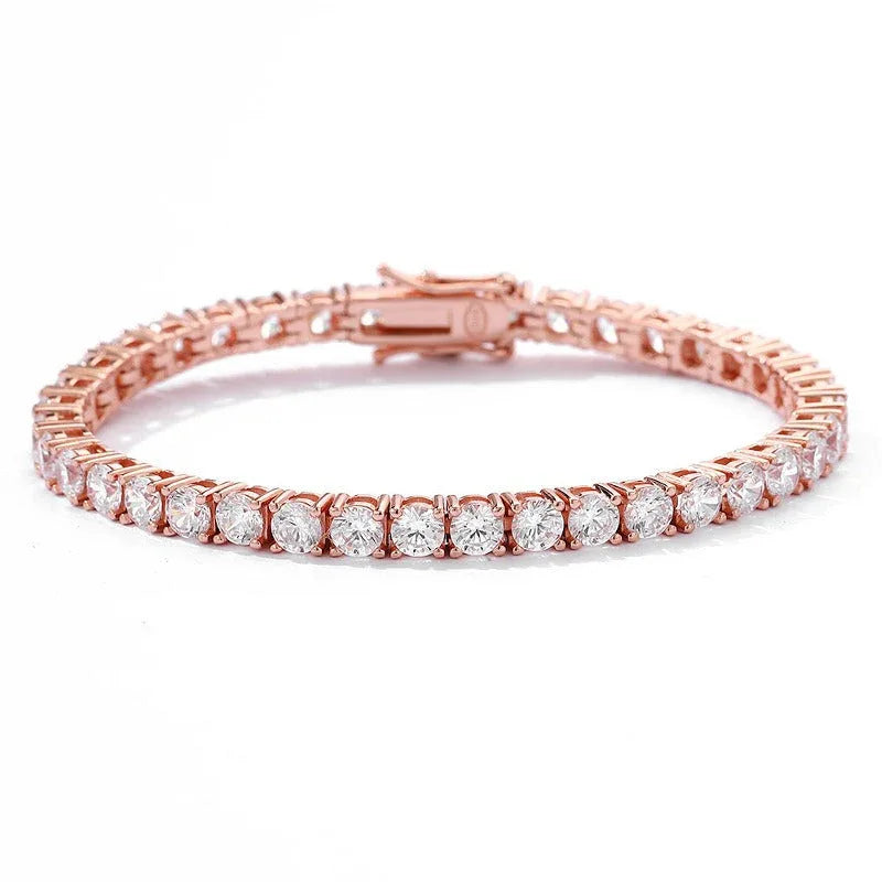 Eternal Sparkle – Pure S925 Silver Full Diamond Tennis Bracelet