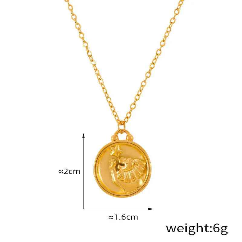 Celestia 18K Gold Zodiac Pendant Necklace - Elegant Constellation Jewelry