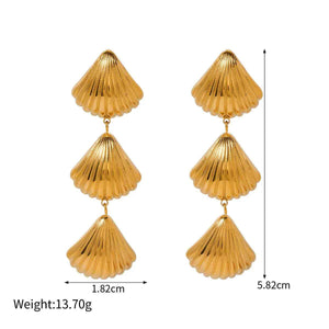 Starfish Shell Earrings - Light Luxury Design in 18K Gold Plated Finish