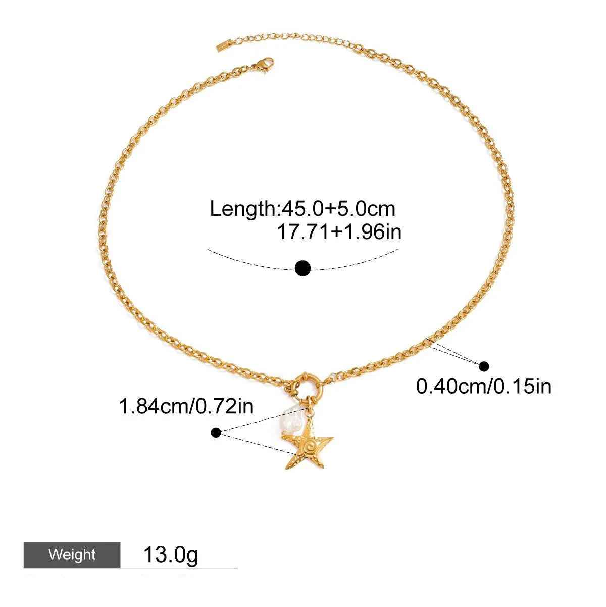 Starfish Pearl Necklace Set – 18K Gold Marine-Inspired Jewelry for Ocean Lovers