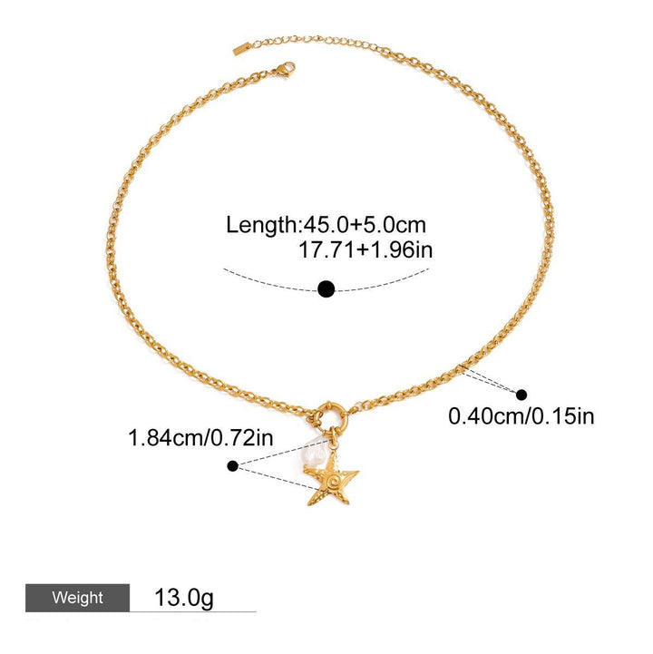 Starfish Pearl Necklace – 18K Gold Plated Ocean Noble | Argesteel
