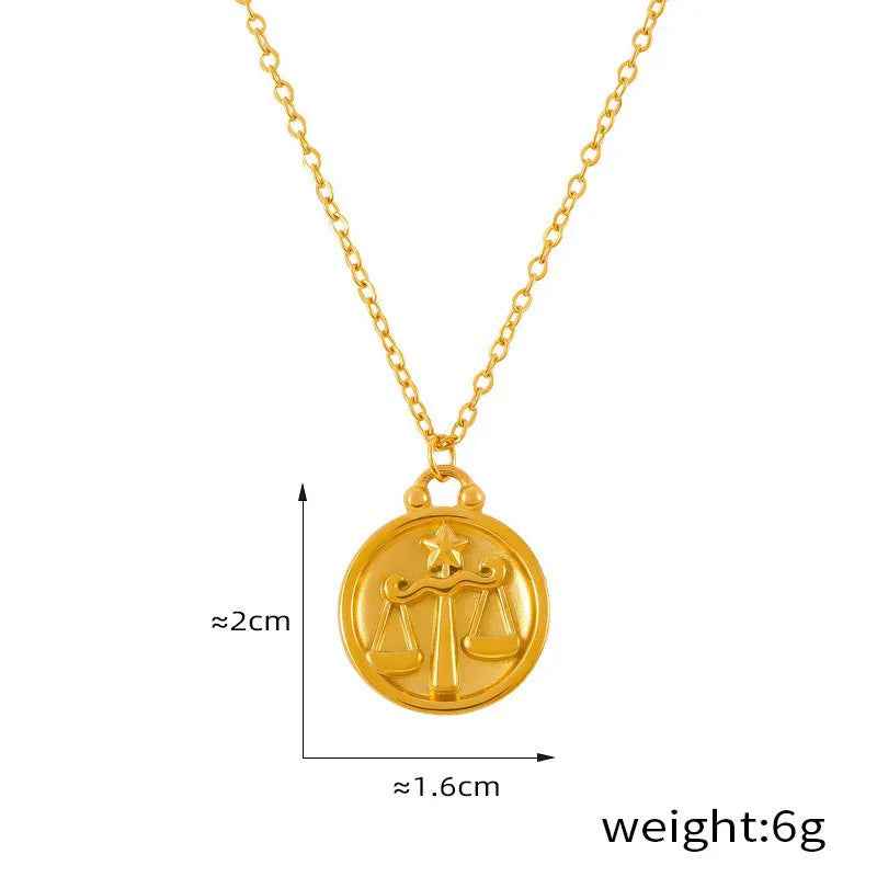 Celestia 18K Gold Zodiac Pendant Necklace - Elegant Constellation Jewelry