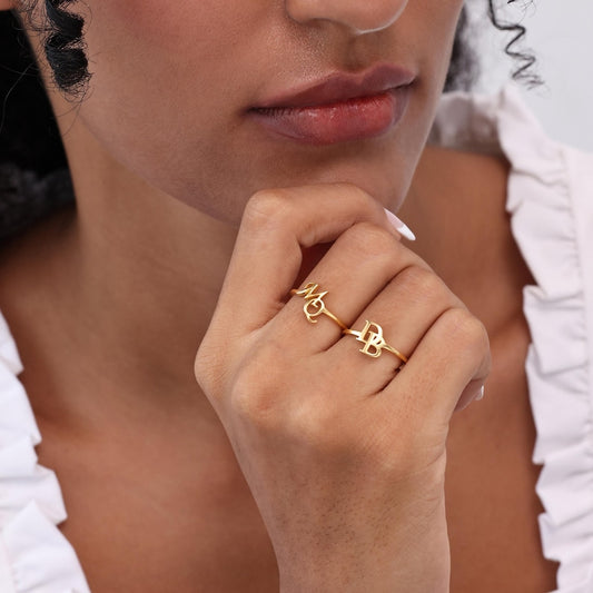 Customized Initial Open Ring - Argesteel