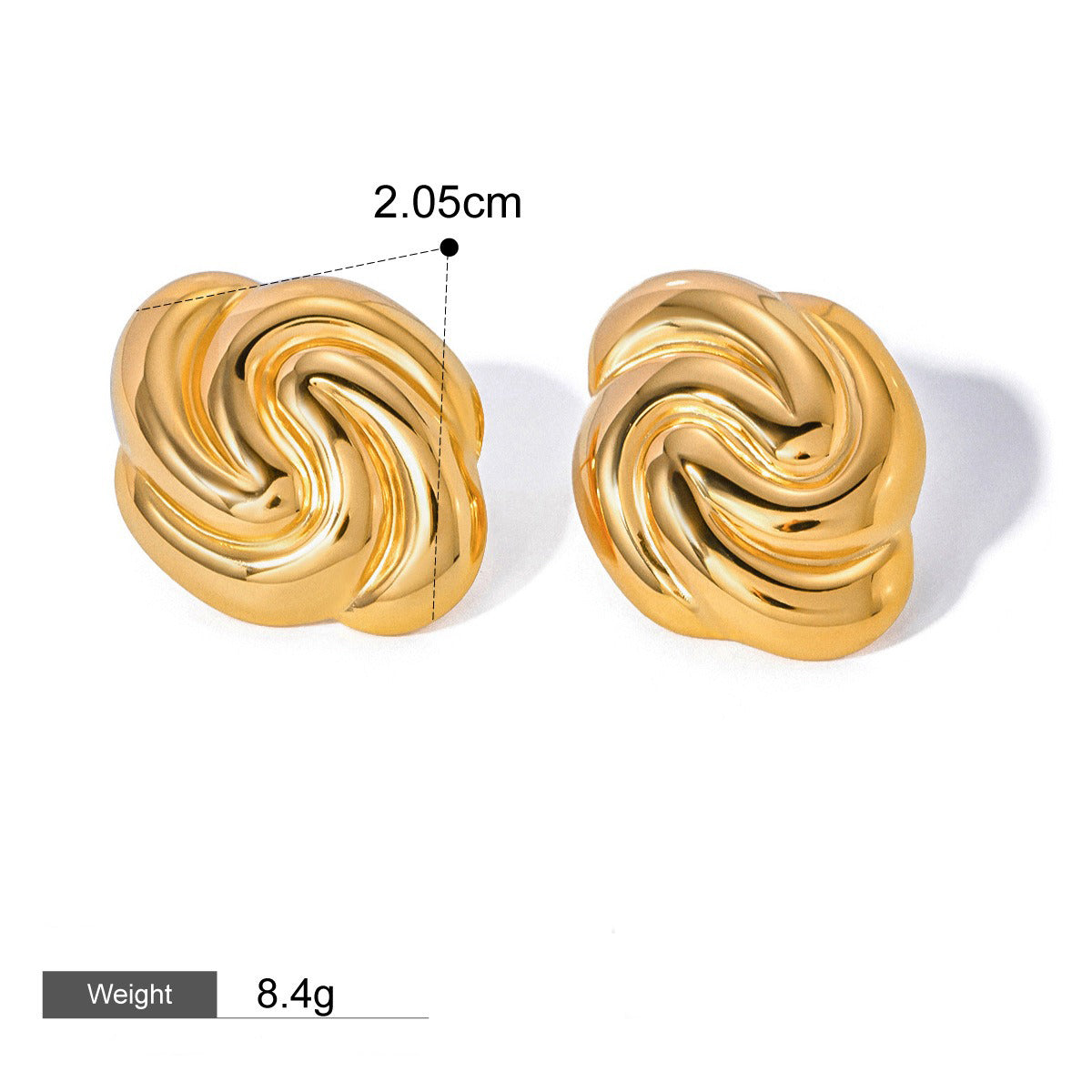 18K gold earrings with sculptural texture and bold silhouette