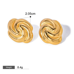 Sculpted Edge – 18K Gold Geometric Textured Earrings