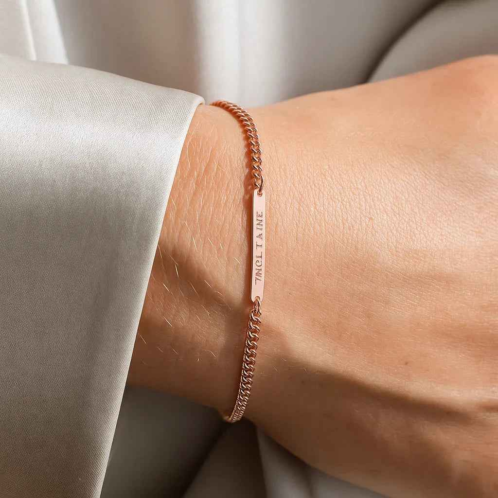 Custom Name Bracelet in 925 Sterling Silver - Personalized Light Luxury Design