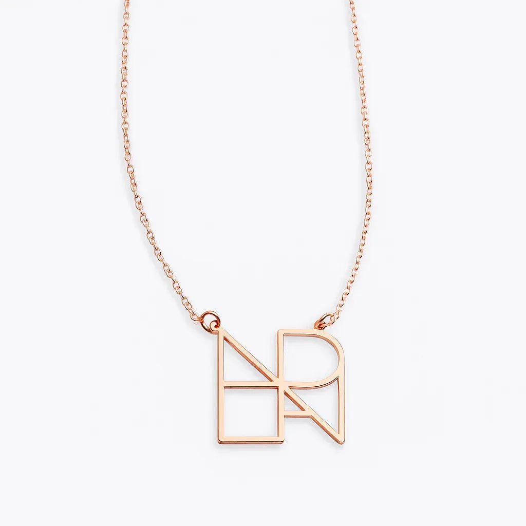 18k gold light luxury combination customized letter necklace - Argesteel