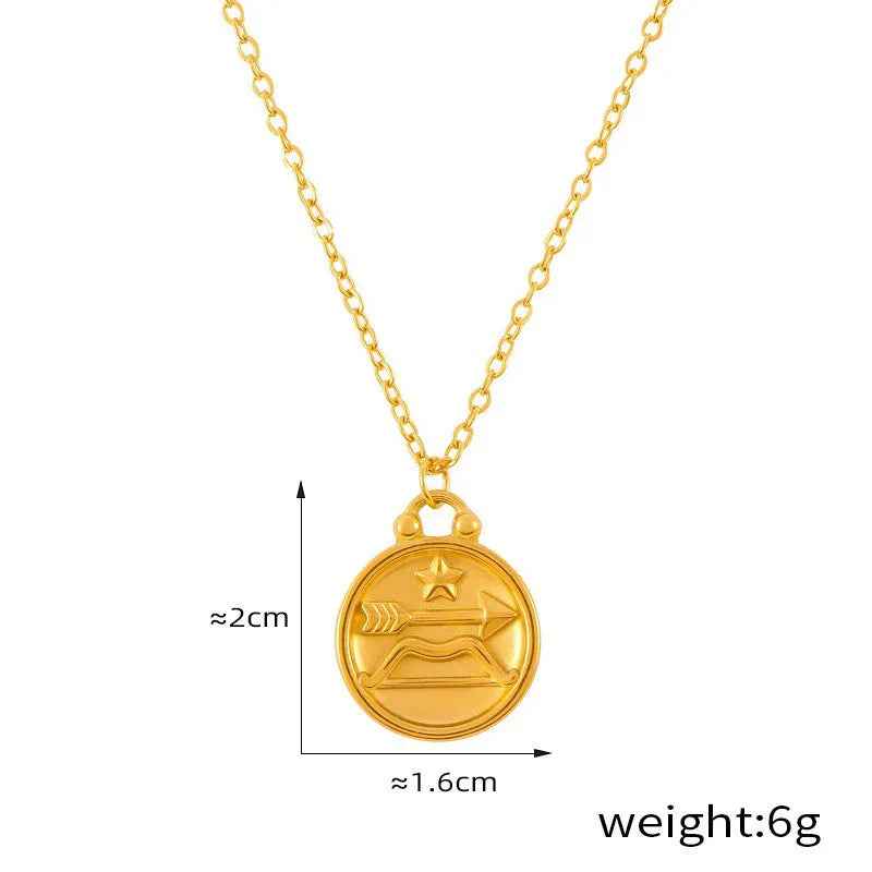 Celestia 18K Gold Zodiac Pendant Necklace - Elegant Constellation Jewelry