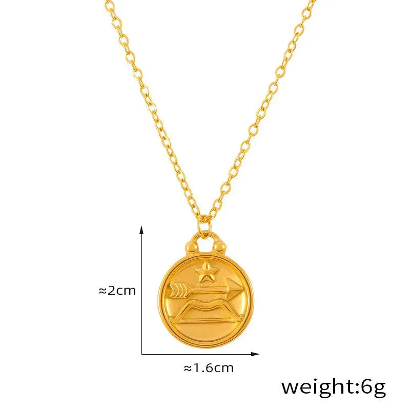 Celestia 18K Gold Zodiac Pendant Necklace - Elegant Constellation Jewelry - Argesteel