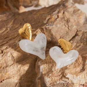Heart-Shaped Light Luxury Noble Earrings 18K Gold