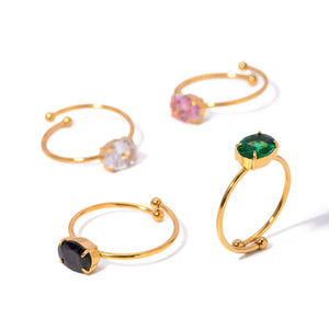 18K Gold Fresh & Cute Gemstone Ring for Women - Argesteel