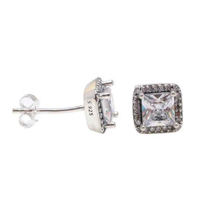 Aurea Square Diamond Earrings | S925 Silver Luxury Geometric Design