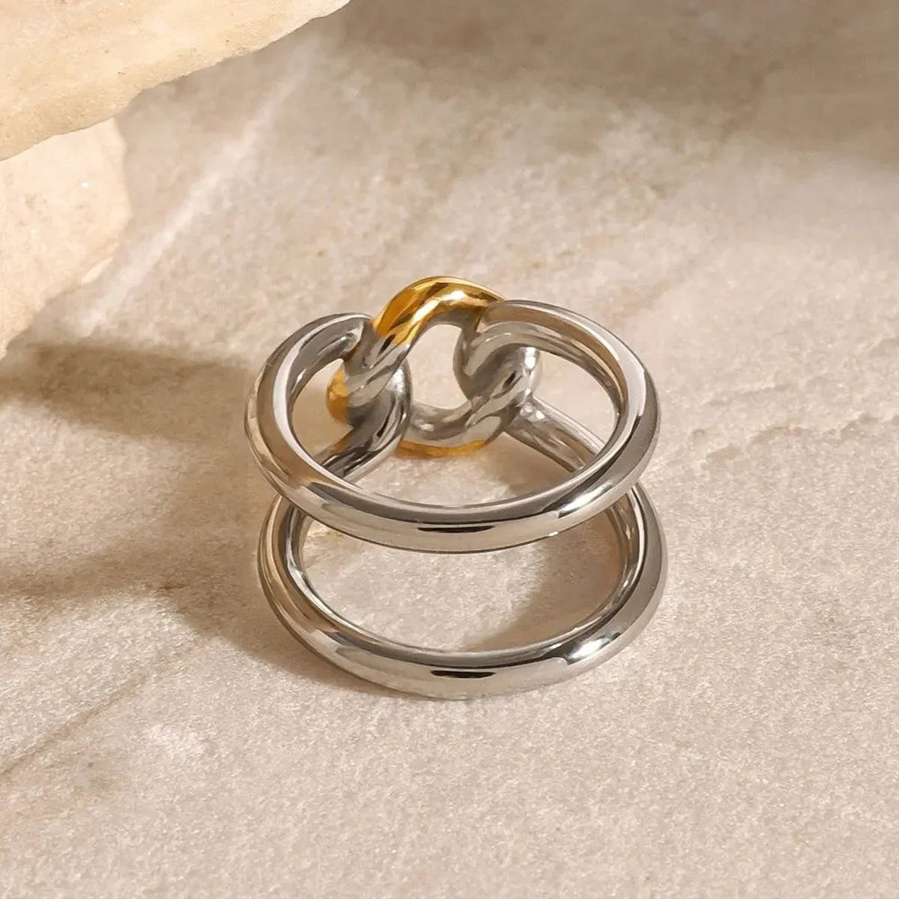 Bicolor Glow Ring - 18K Gold & Silver - Argesteel