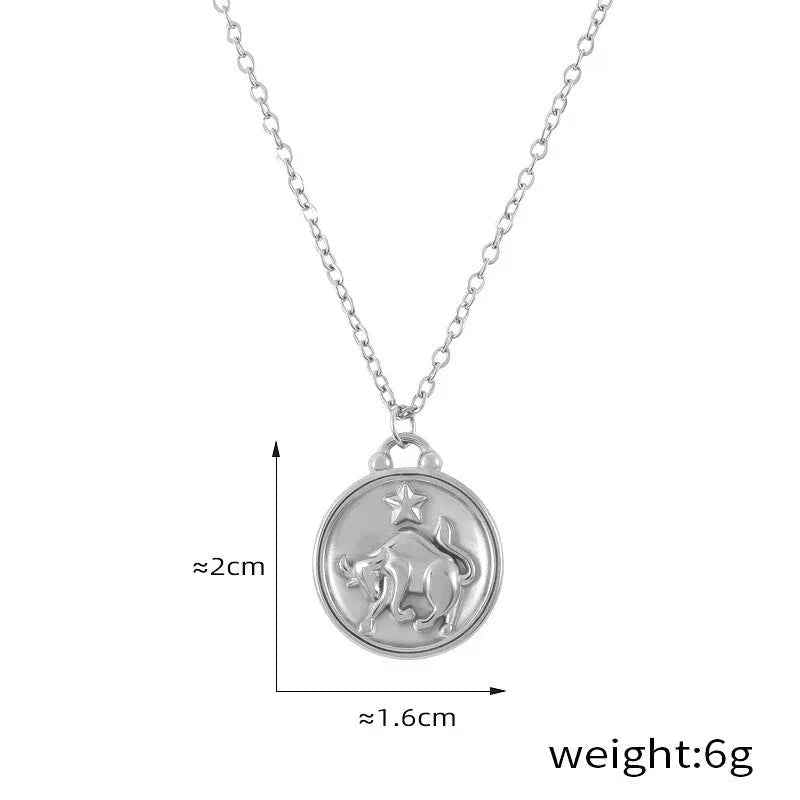 Celestia 18K Gold Zodiac Pendant Necklace - Elegant Constellation Jewelry