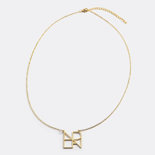 Custom Letter Combination Necklace Gold Plated – Argesteel