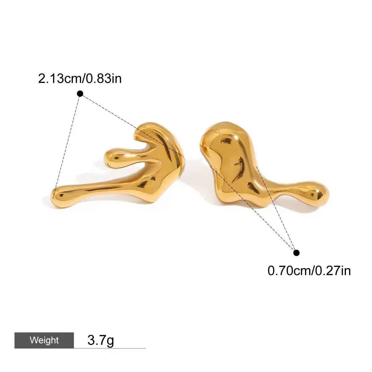 Lava Flow Earrings – 18K Gold Minimalist Sculptural Statement Design