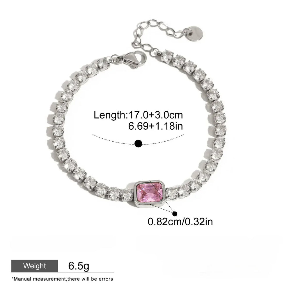 Elegant zircon jewelry bracelet with slim lightweight fit