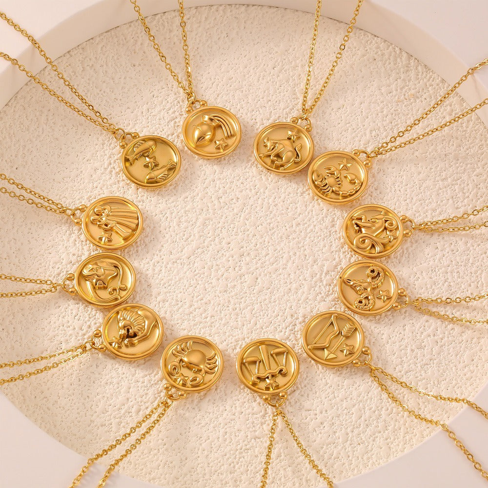 Celestia 18K Gold Zodiac Necklace – Elegant Constellation Pendant Necklaces
