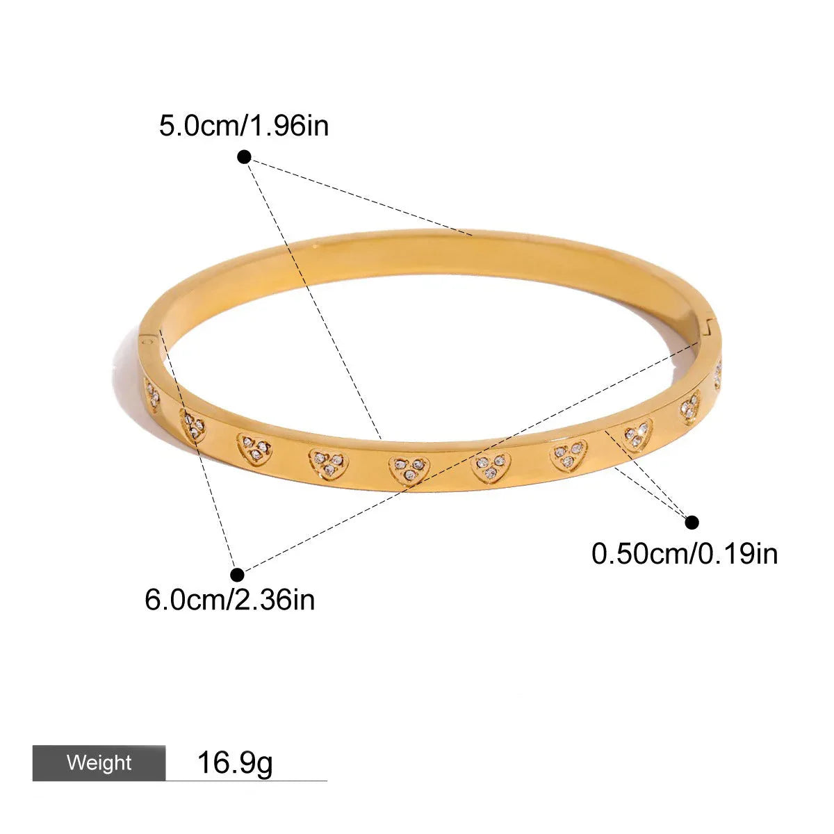 Eternal Romance – 18K Gold Heart-Shaped Diamond Luxury Bracelet