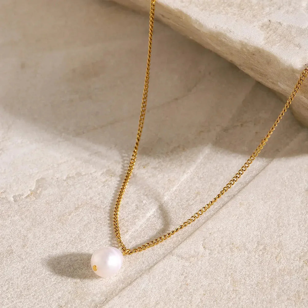 Grace Layers – 18K Gold Double Chain Pearl Necklace