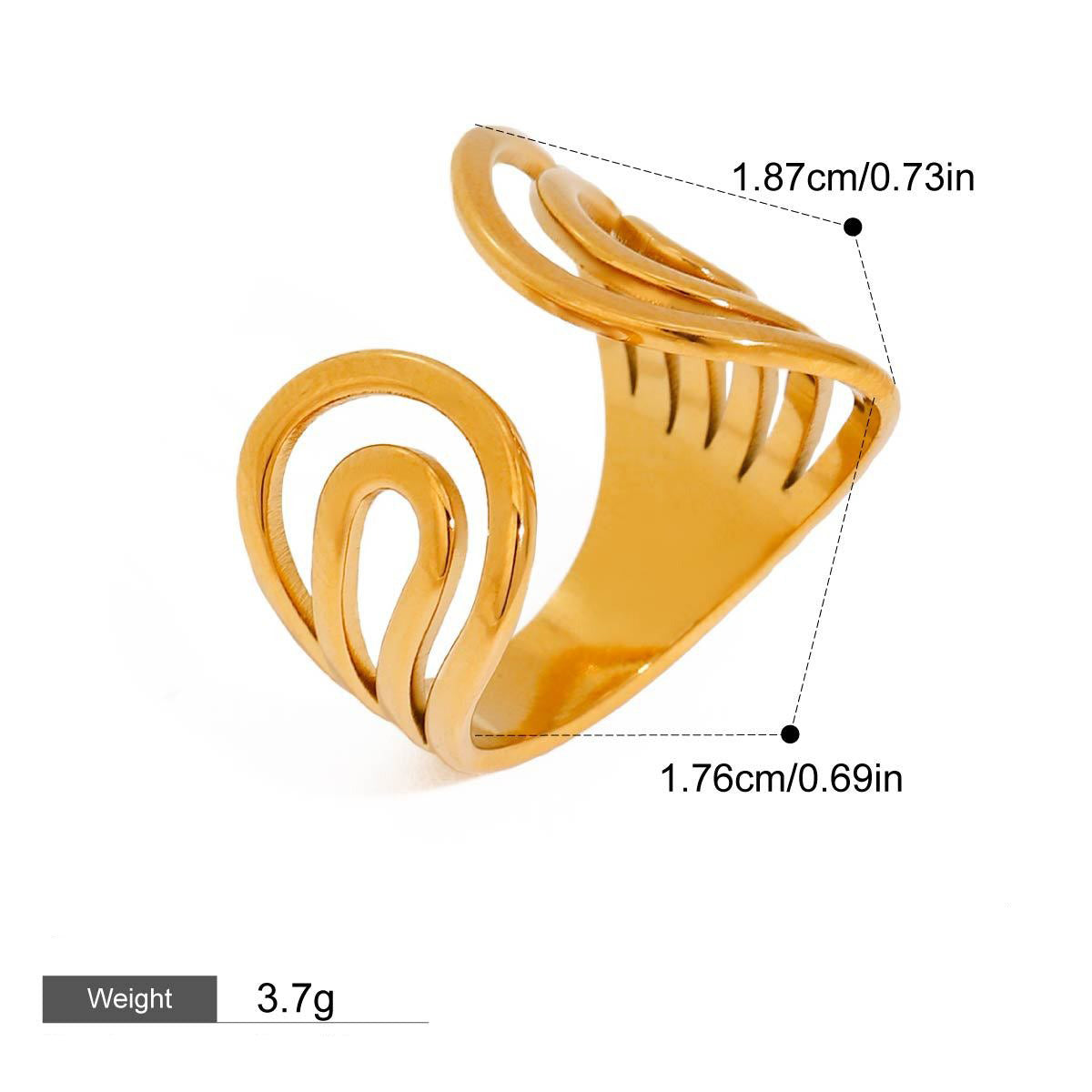 Geometric Thread Ring – 18K Gold Plated Trendy Fashion | Argesteel
