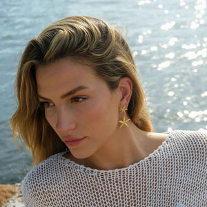 Sirena Starfish Earrings - 18K Gold Ocean-Inspired Jewelry for Summer