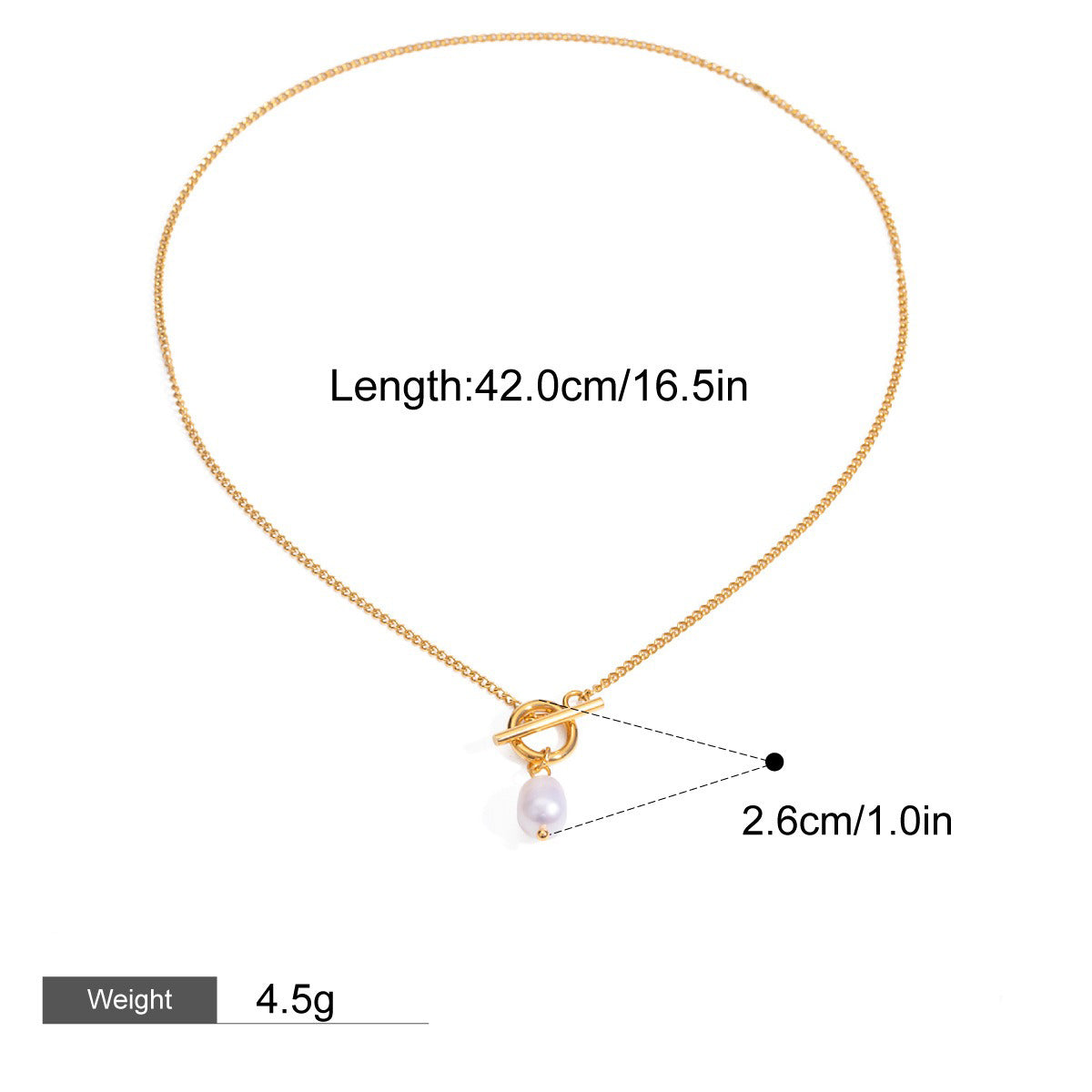 Timeless Touch – 18K Gold & Pearl Necklace