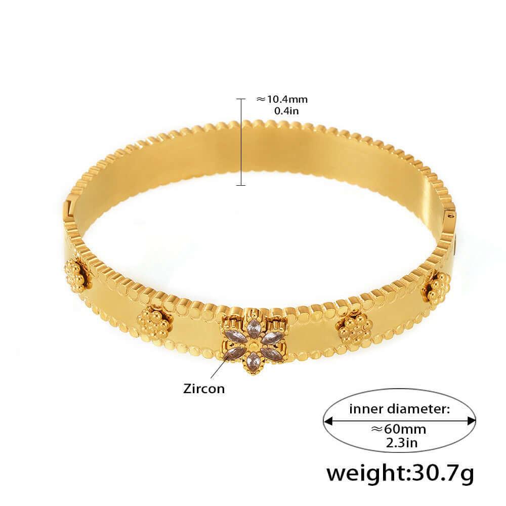 18K gold snowflake-shaped gemstone-inlaid exquisite and fashionable bracelet Bracelets