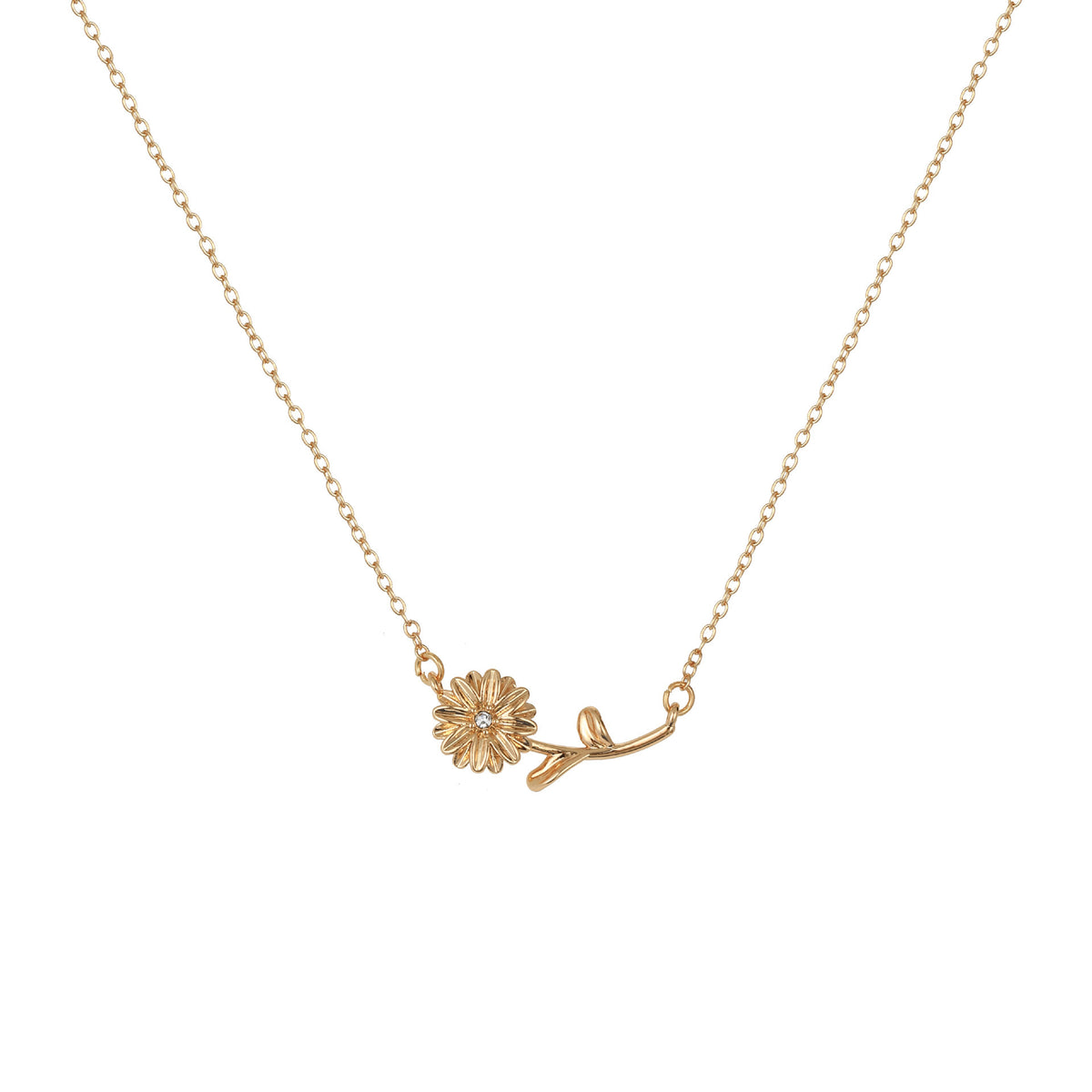Birth Flower 3D Pendant Necklace – 18K Gold Plated - Argesteel
