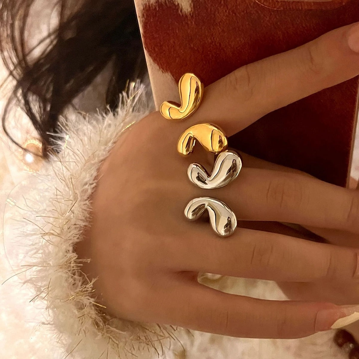 18K Gold Celeste Wing Open Butterfly Ring - Argesteel