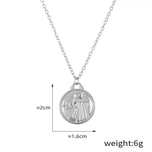 Celestia 18K Gold Zodiac Pendant Necklace - Elegant Constellation Jewelry