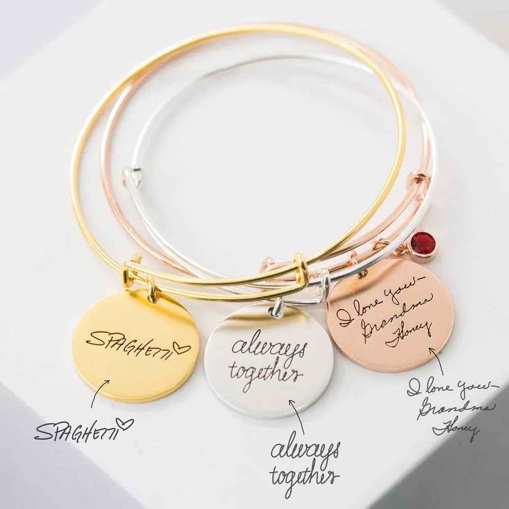 Eternal Charm Birthstone Custom Name Bracelet – Classic Round Medal Design