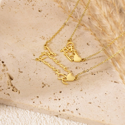 Customizable Name Heart Necklace for Women - Argesteel