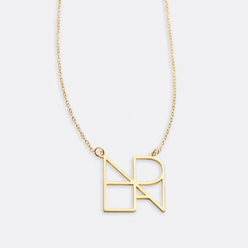 18k gold light luxury combination customized letter necklace - Argesteel